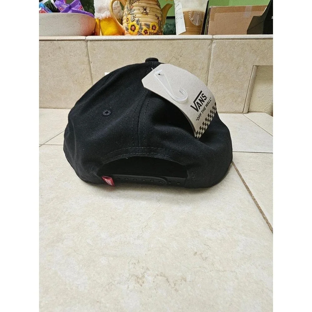 Vintage Vans Hat Off The Wall Skateboards Black Red Patch Snapback Cap,NWT